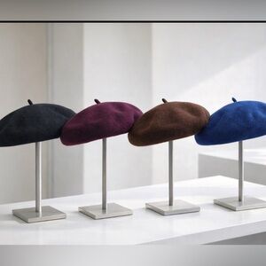 4 Wool Stylish Beret Set in Multiple Colors